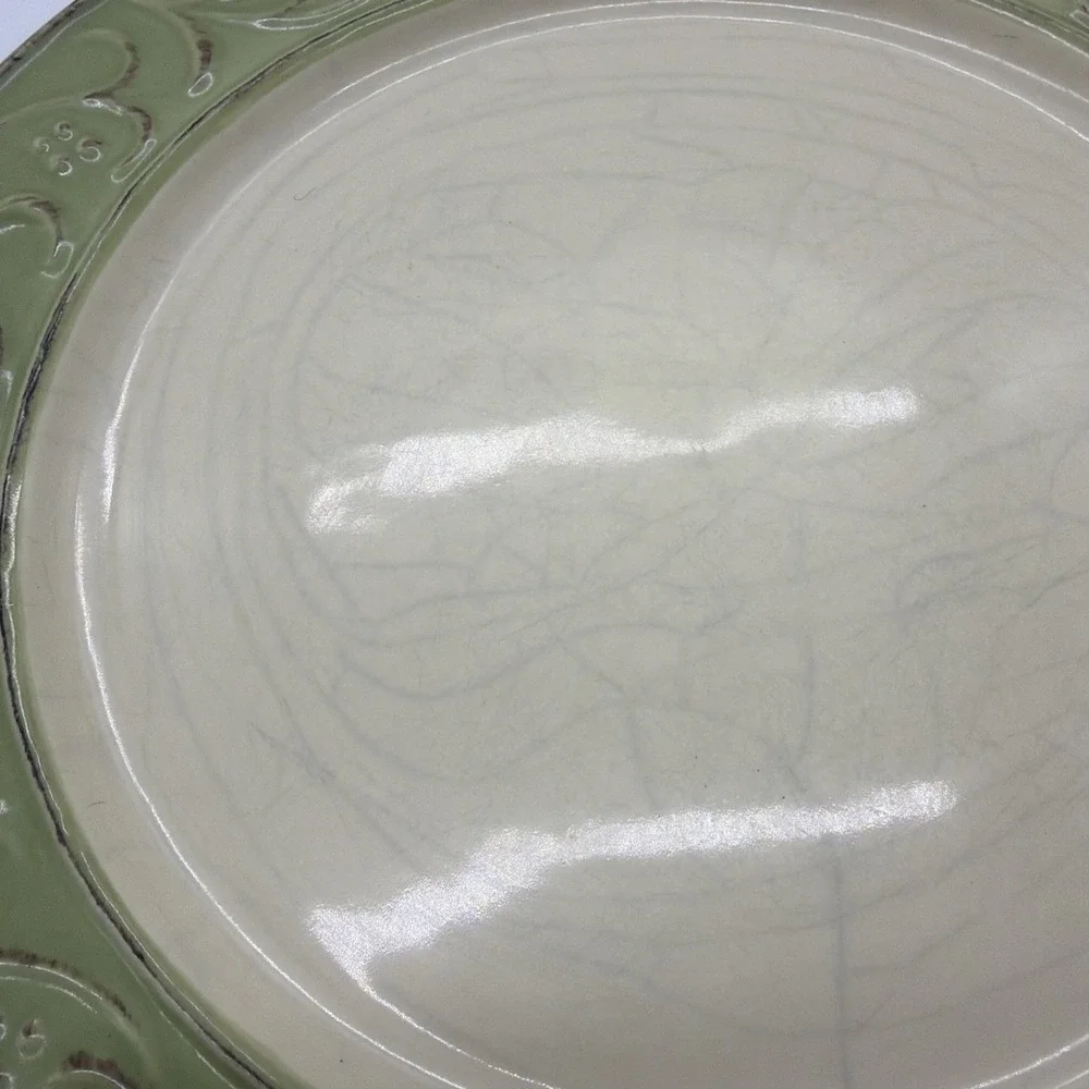 SET OF 3 PIER 1 ANTIQUE FLORAL DINNER PLATES 10 7/8